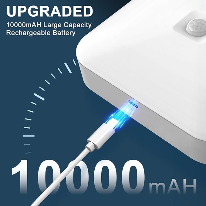 Rechargeable Motion Sensor Ceiling Light, Rechargeable Battery Operated Closet Light Wireless, 500LM Wireless Motion Activated Light for Shower Stairs Hallway Pantry Porch Garage, 5000K 2 Pack
