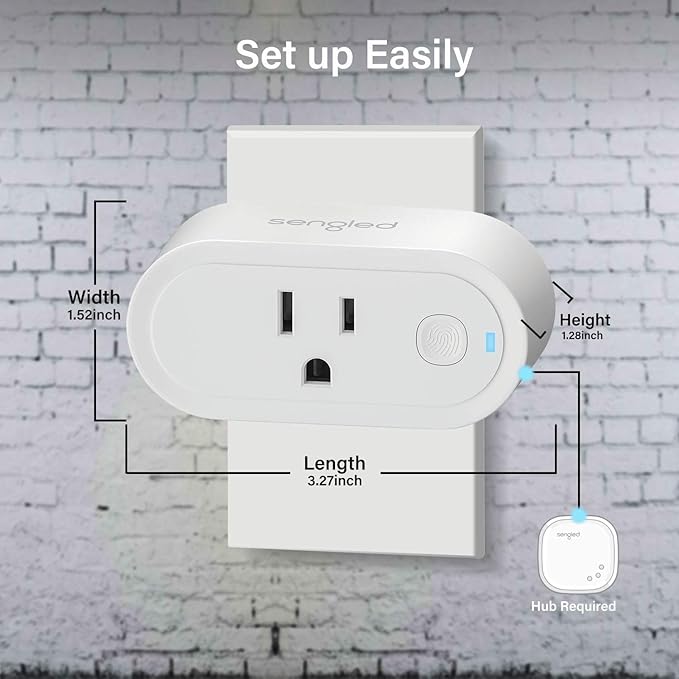 Sengled Smart Plug, S1 Auto Pairing with Alexa Devices, Energy Monitoring, Smart Outlet Remote Control, 15A Smart Socket, 1800W, Timer & Schedule, Bluetooth Mesh Smart Home, Hub Required, 4-Pack