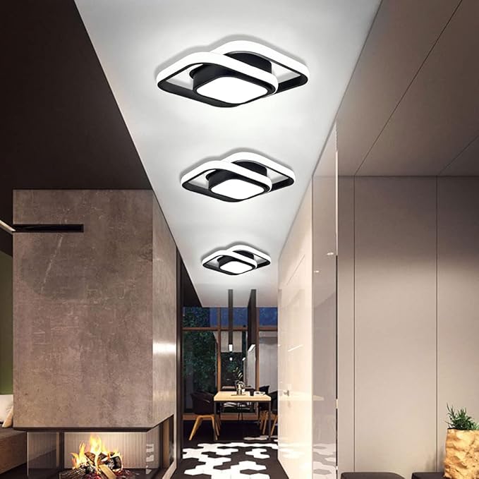 Motion Sensor LED Ceiling Light Indoor, 36W Cool White Mount Motion Activated Light Fixture Modern Flush Mount Ceiling lamp for Closet Laundry Bathroom Hallway Stair Porch Basement. (Square)