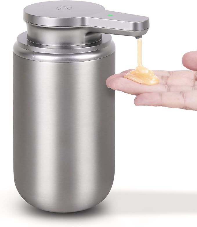 Automatic Soap Dispenser, Stainless Steel Hand Soap Dispenser for Bathroom Kitchen Rechargeable Touchless Hand Soap Pump 12 oz.