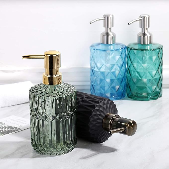 YunNasi Soap Dispenser with Pump, Refillable Liquid Hand Soap Dish Soap Dispensers for Bathroom Counter, Kitchen Sink (Green)