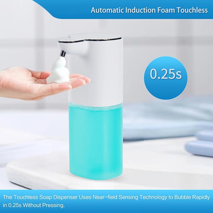 P9 Advanced Automatic Rechargeable, Touchless,Sensor Foaming Soap Dispenser for Kitchen & Bathroom, Foam Dish Soap Dispenser，Support Countertop and Wall Mounted