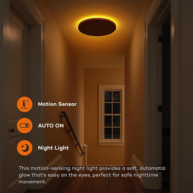 Annaror Motion Sensor Ceiling Light with Remote, Wired Motion Sensor Light Indoor 3000K 4000K 5000K, 2000K Nightlight 2400LM Motion Activated Light with Timer for Closet Hallway Laundry Stairs 12in