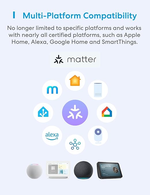 meross Matter Smart Plug Mini, FFS Easy Setup, 100% Privacy Smart Outlet, Compact Size, Support Apple Home, Alexa, Google Home with Schedule and Timer, App and Voice Control, 2.4G Wi-Fi Only (4 Pack)