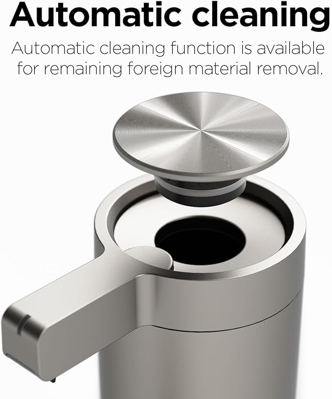 mooas Automatic Liquid Soap Dispenser Stainless Steel Touchless Hands Free Soap Dispenser 2 Levels Adjustable Waterproof Motion Sensor Electric Dish Soap Dispenser for Kitchen Bathroom (Rechargeable)
