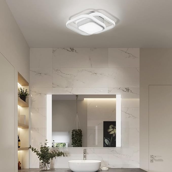 12.6Inch Motion Sensor LED Ceiling Light Indoor, 36W 6000K Mount Motion Activated Light Fixture Modern Flush Mount White Ceiling lamp for Closet Laundry Bathroom Hallway Stair Porch Basement.