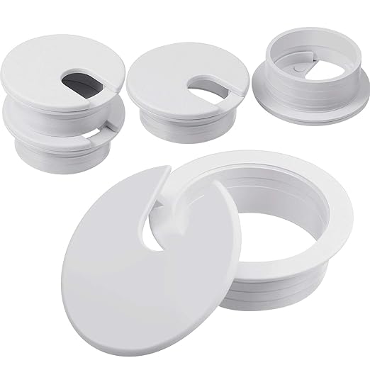 4 Packs Desk Grommet, 1-3/8 Inch 35 mm Plastic Desk Cord Cable Hole Cover Grommet for Computer Table Wire Organizer for Home and Office PC Desktop Management