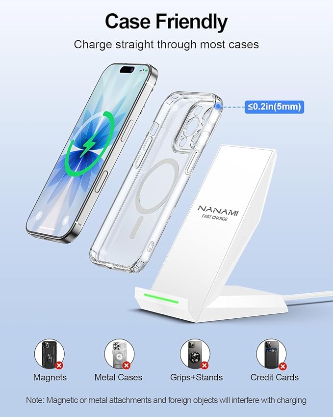 Fast Wireless Charging Stand, Equipped with PD 30W Adapter, High Speed Universal Charger with Extra USB-A Port Compatible with iPhone 17/16/15/14/13/12/11, for Samsung Galaxy S26/S25/S24/S23/S22