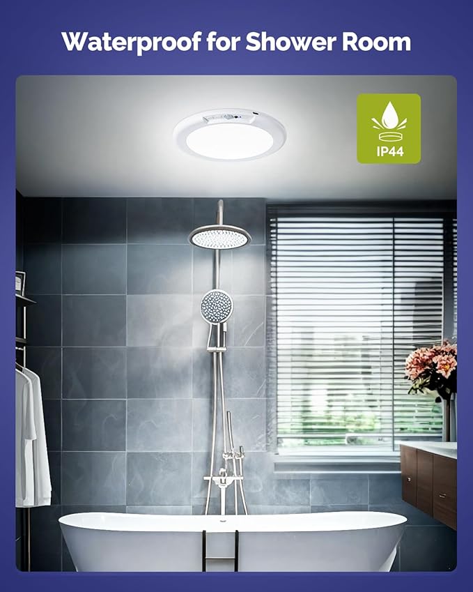 4PCS Updated Faster Charging Rechargeable Ceiling Light with Remote, 7.48" Rechargeable Shower Light Waterproof, Wireless Motion Sensor Ceiling Lights 3000K/4500K/6500K Dimmable for Closet