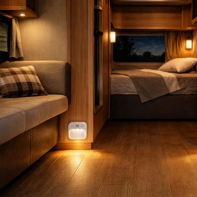 DAMI Motion Sensor Night Lights Rechargeable with Timer, Battery Cabinet Light with 3 Color Temperatures Stepless Dimming, Magnetic Closet Light for Travel, RV, Cruise Essentials 2026