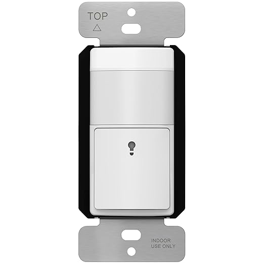 TOPGREENER PIR Motion Sensor Light Switch, Occupancy & Vacancy Motion Sensor Switch, 𝐎𝐩𝐞𝐫𝐚𝐛𝐥𝐞 𝐖𝐢𝐭𝐡𝐨𝐮𝐭 𝐆𝐫𝐨𝐮𝐧𝐝 𝐖𝐢𝐫𝐞, No Neutral Wire, Single Pole, TDOS5-HL-W, White