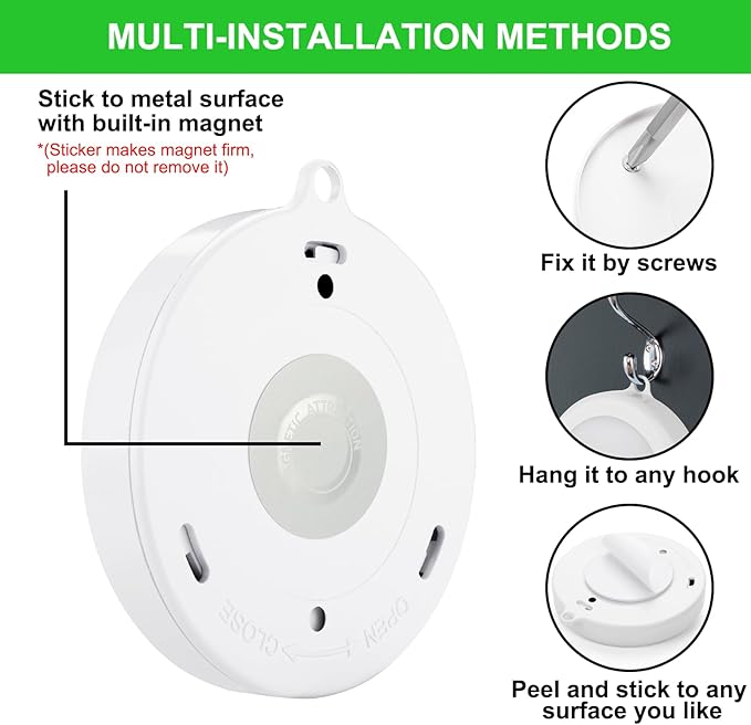 Mlambert 4 Pack Motion Sensor LED Night Light, Cordless Battery-Powered Stick-on Magnet Closet Lights, Safe Lighting for Stairs, Cabinet, Neutral White