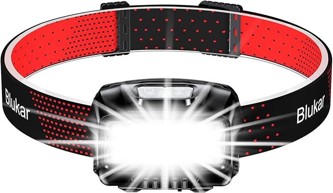 Blukar LED Headlamp Rechargeable,2000L High Lumen Super Bright Dimmable Headlight Flashlight with Motion Sensor- 8 Modes,Spotlight&Floodlight,IPX5 Waterproof for Camping,Hiking,Running,Fishing