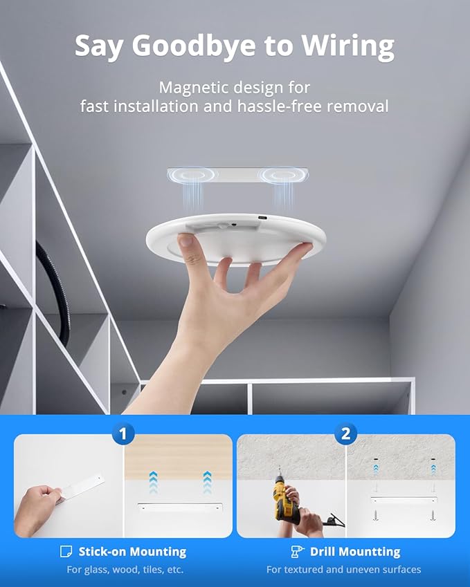 Combuh 2 Pack Rechargeable RGB Ambient Shower Light Waterproof Inside, LED 13 Color Changing Mood Lighting for Bathroom Cordless Battery Operated Stick on Ceiling Lamp with Remote for Bathtub Bedroom