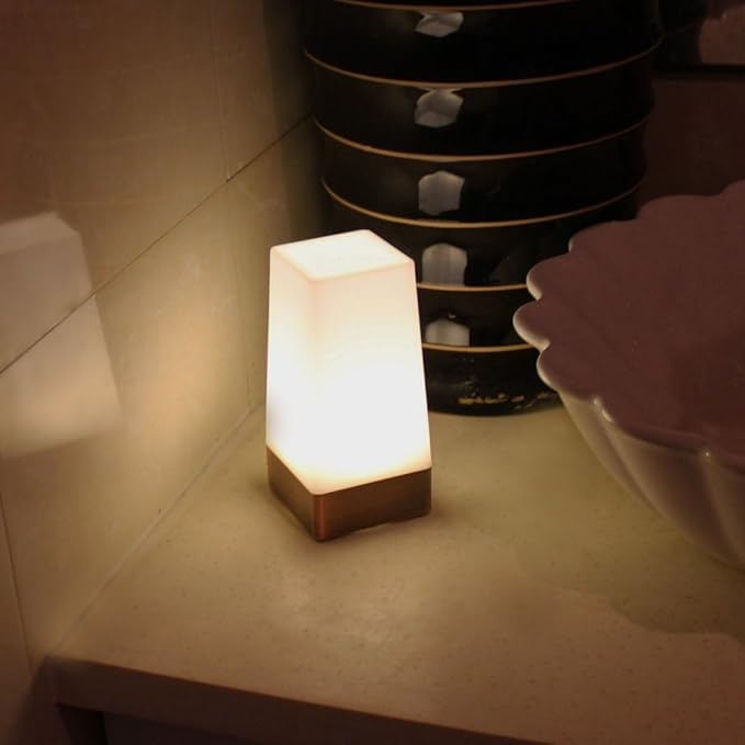 ZEEFO Motion Sensor LED Night Light 3 Modes Battery Powered LED Table Lamp,Sensitive Lights Stairway Bedroom/Bathroom Hallway Emergency Camping Lamp for Kids Nursery Child House(Square Shape)