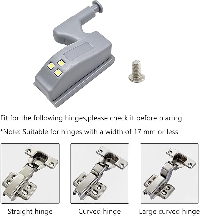 LiXiongBao 12 Pack Hinge LED Sensor Light -Smart Touch Induction Cabinet Light for Kitchen Cabinet Cupboard Closet Night Lights, Living Room/Bedroom/Wardrobe Night Lights(Cool White)