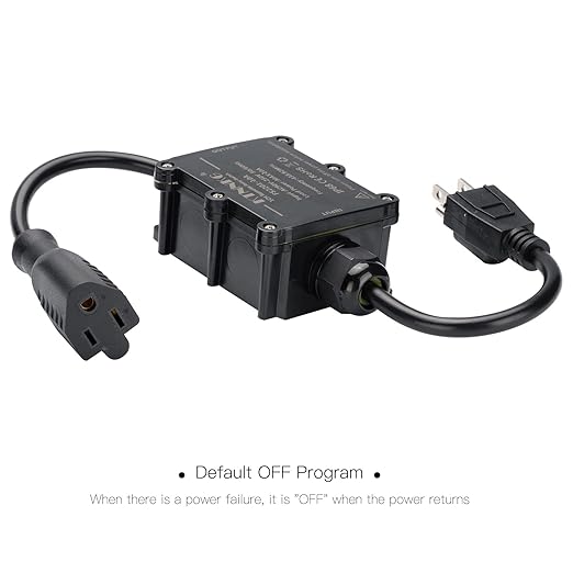 KTNNKG 20-30 amp Waterproof Remote Control Power Switch with Long Range Remote,Outdoor Weatherproof Smart Outlet,ac 90-250V