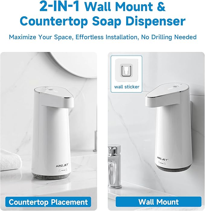 2026 Patent Edition Automatic Soap Dispenser Touchless - 300ml Liquid Soap Dispenser with IPX5 Waterproof, 4-Speed Liquid Adjustment, Type-C Charging, for Kitchen, Bathroom, Hand Washing
