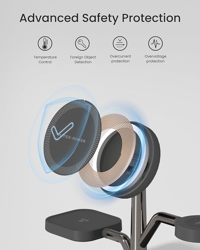 3 in 1 Wireless Charging Station for Apple Device,Fast Charging Tree-Shaped Stand with 20W Adapter,Qi-Certified Charger for iPhone 12-17 Series,Apple Watch,AirPods,Perfect for Office,Nightstand,Dorm