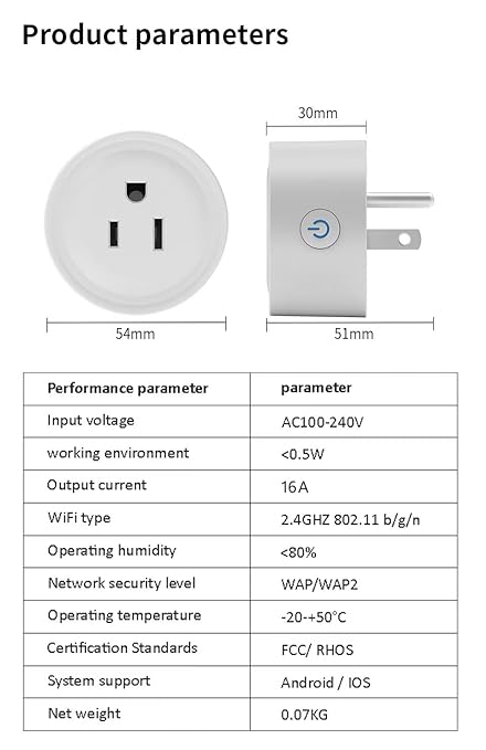 Smart Plug, WiFi Outlet Compatible with Alexa & Google Assistant, Outlet 16A/2200W Max, Home Automation, APP Remote Control, Timer&Schedule, No Hub Required, 2.4G Wi-Fi Only, 4 Pack