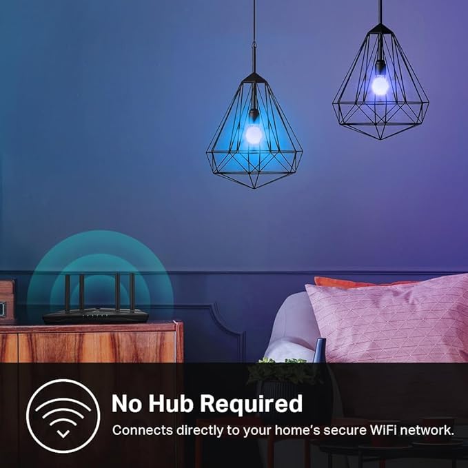 Kasa Smart Light Bulbs, Full Color Changing Dimmable Smart WiFi Bulbs Compatible with Alexa and Google Home, A19, 60 W 800 Lumens,2.4Ghz only, No Hub Required, 2-Pack (KL125P2), Multicolor