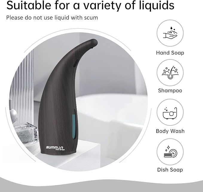 Automatic Liquid Soap Dispenser,300ML Touchless 4 Gear Adjustable,Countertop Electric Battery Operated White Hand Soap Dispenser with Sensor for Bathroom,Kitchen,Office