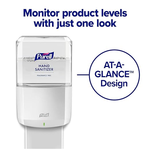 PURELL MESSENGER Floor Stand with ES8 Automatic Dispenser, White (Pack of 1) - 7308-DS-SLV