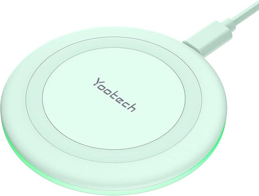 Yootech Wireless Charger,10W Max Wireless Charging Pad Compatible with iPhone 17/17 Pro/17 Pro Max/Air/16/15/14/13/SE 2022/12/11,Samsung Galaxy S25/S24/S23,for AirPods Pro 3(No AC Adapter)