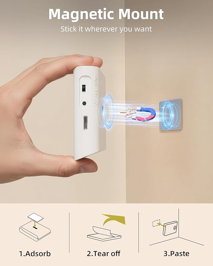 EZVALO 6 Pack Motion Sensor Night Lights with Charging Station, Sync LED Stair Lights Indoor, 1500mAh Rechargeable, Magnetic & Dimmable, 3000K Soft White, Portable Nightlight for Hallway, Stairs