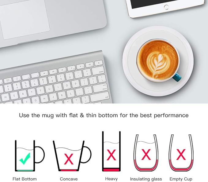 Smart Coffee Warmer, Auto On/Off Gravity-induction Mug Warmer for Office Desk Use, Candle Wax Cup Warmer Heating Plate (Up To 131F/55C)
