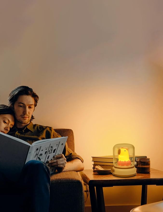 WANIDEA Lucky Capybara Night Light, Cute Lamp and Cozy Lighting,Rotate to Adjust Brightness,Rechargeable Night Light for Kids,Capybara Gift,Cute Stuff Gifts for Children,Lucky Capybara Bring Good Luck