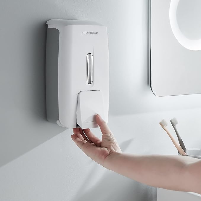interhasa! Soap Dispenser Wall Mount Refillable 28oz Hand Sanitizer Dispenser Commercial Hand Soap Dispenser for Bathroom Support Liquid Gel Soap