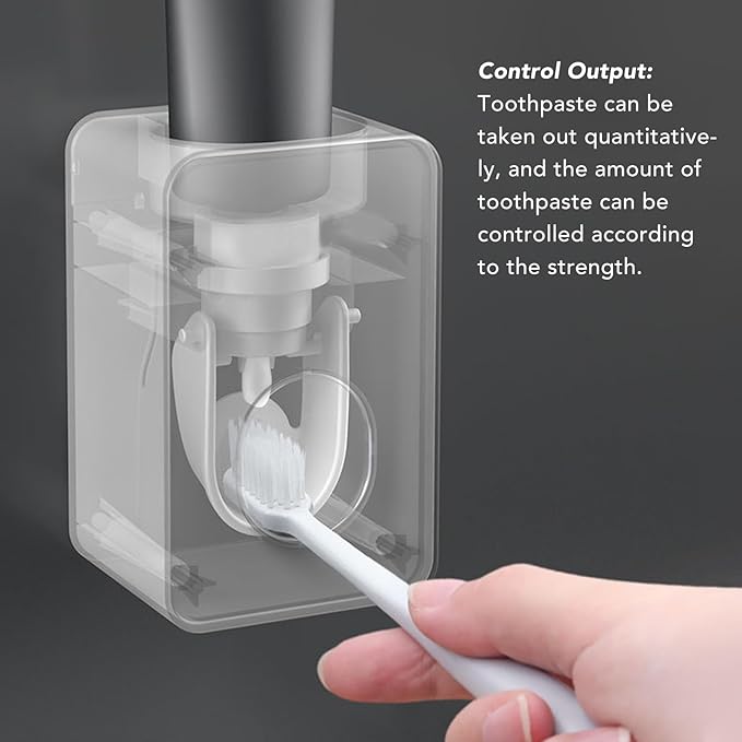 FTVOGUE Automatic Toothpaste Dispenser Wall Mount Bathroom Accessories ABS with Super Glutinous Suction Pad for Kids Family()