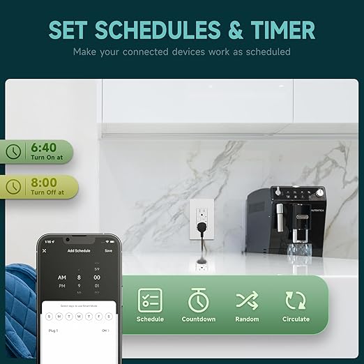 TOPELER Smart Wall Outlet with 2 Individually Controlled Ports, 15Amp TR Receptacle Control Appliances from Anywhere, 2.4 GHz WiFi Outlet Work with Alexa & Google Home, White, ETL & FCC Approval