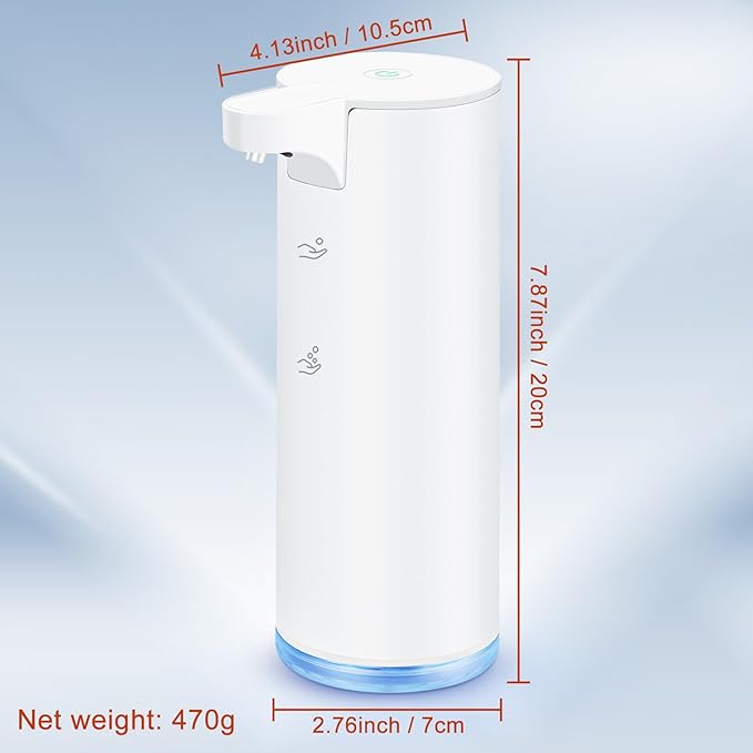 Automatic Soap Dispenser: LAOPAO Rechargeable Touchless Foaming Soap Dispenser Stainless Steel Foam Soap Pump for Bathroom Kitchen Xmas Gift, 9oz, White