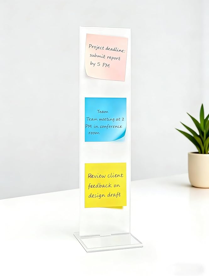 Monitor Memo Board - Removable Sticky Note Holder for Computer Monitors, Transparent Acrylic Office Desk Accessories, No Screen Damage, Fits Laptops & Desktops (Acrylic-1PC)
