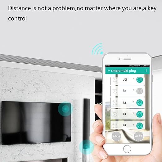 Jinvoo WiFi Smart Power Strip Surge Protector Extension Cord Multi Plug with 4 AC Outlets 4 USB Ports, No Hub Required, Works with Google Home