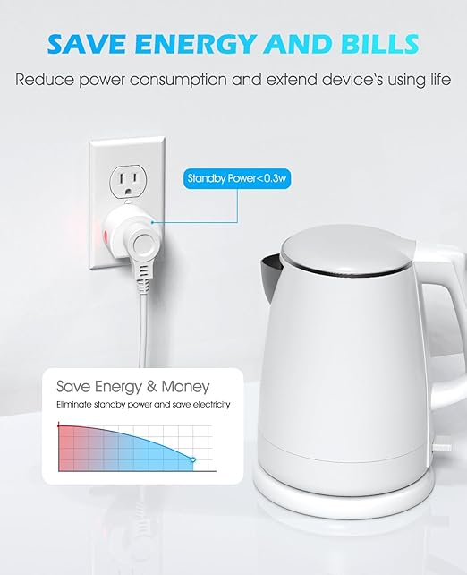 Mini Remote Control Outlet, 10A Wireless Light Switch Plug for Household Appliances, Up to 130 FT Long Range, FCC and ETL Listed