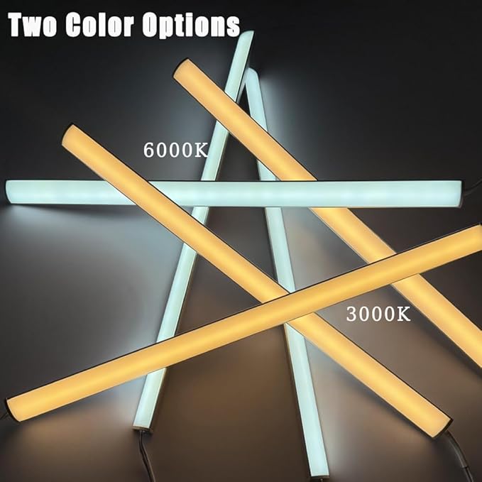 12" V-Shape Diffused LED Strip Light Bars Kit,Aluminum Channel Lights with Touch Sensor for Under Cabinet,Gun Safe,Closet,Under Counter,Book Shelf,Display Showcase,6000K White,4Pack