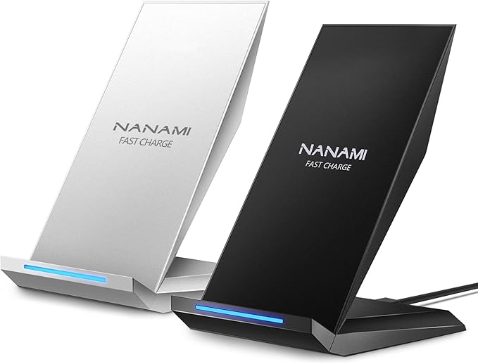 Fast Wireless Charger, [2 Pack] NANAMI Wireless Charging Stand for iPhone 16/16 Plus/16 Pro/16 Pro Max/15/14/13/12, Phone Charger Dock for Samsung Galaxy S26/S26+/S24/S24 Ultra/S23/S22/S21, Pixel 6/5