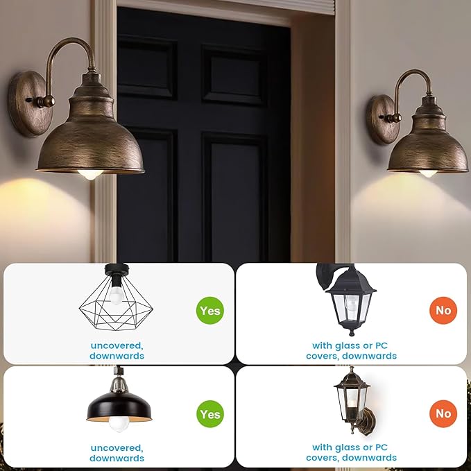 Motion Sensor Light Bulbs, 100W Equivalent Motion Activated Security Light Bulb, 2700K Warm White, Dusk to Dawn, E26 A19 LED Bulb, Auto On Off, Indoor Outdoor Lighting, 2 Pack