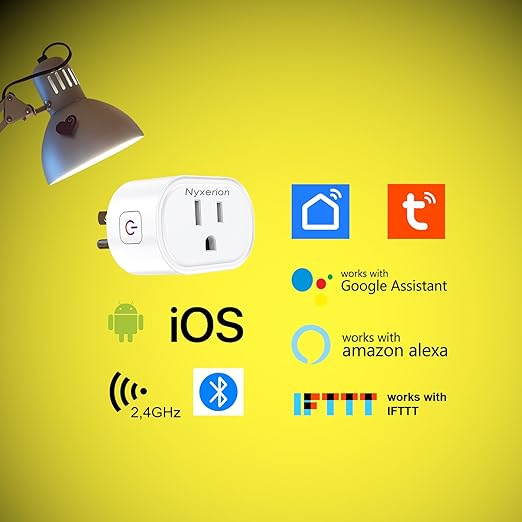 Smart Plug, ,WiFi Smart Plugs Compatible with Alexa and Google Home,Smart WiFi Outlet with Remote Control and Timer Function,2.4GHz Wi-Fi Only,No Hub Required, White
