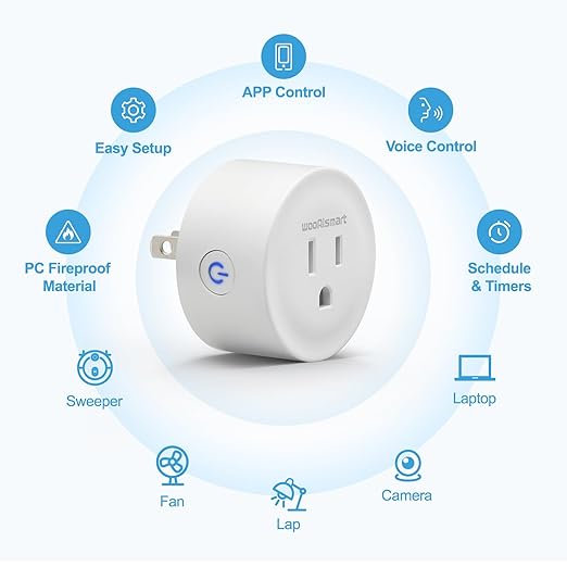 Smart Plug, WiFi Plugs Work with Alexa & Google Assistant, Smart Outlet with Timer & Group Controller, WiFi Outlet for Home, No Hub Required, ETL & FCC Certified, 2.4GHz WiFi, 16A, 4 Pack