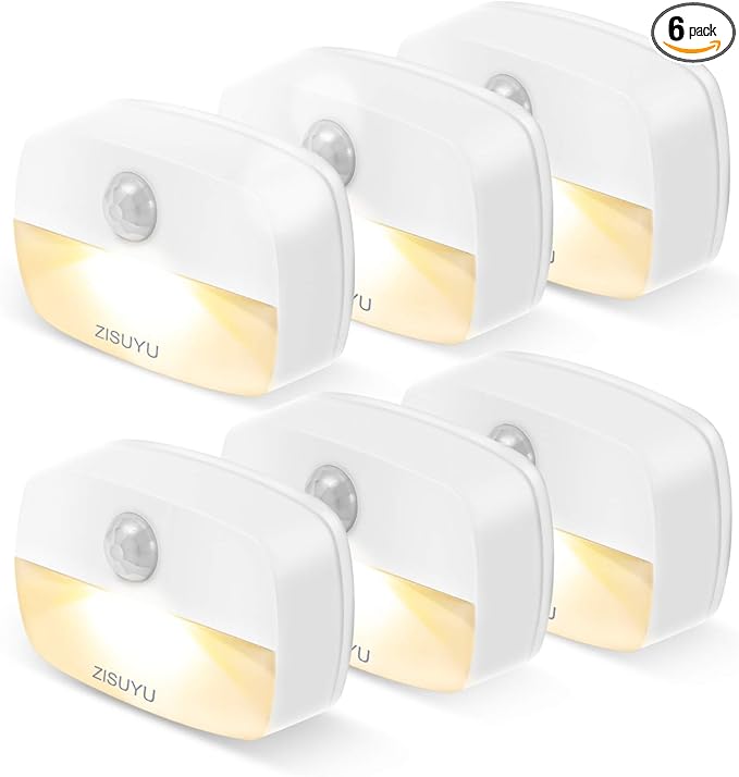 ZISUYU Motion Sensor Light Indoor Led Night Light Stick on Nightlight Battery Operated Lights for Hallway Stair Bathroom Closet Bedroom (Patent Applied)