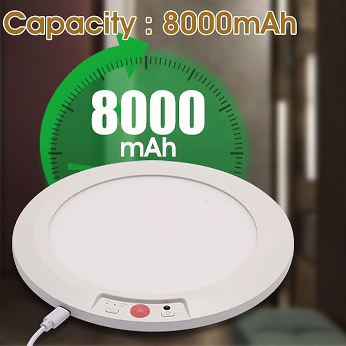 Rechargeable Motion Sensor Ceiling Light with Remote,Magnetic Wireless Ceiling Lights,8000mAh 7.5inch Battery Powered Light for Closet Shower Shed Loft Bathroom Garage cet