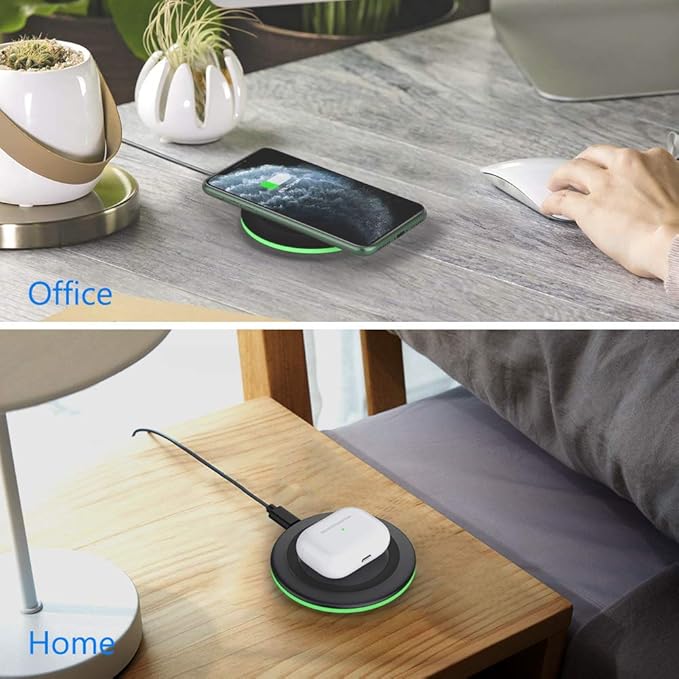 Yootech [2 Pack] Wireless Charger,10W Max Wireless Charging Pad Compatible with iPhone 17/17 Pro/17 Pro Max/Air/16/15/14/13/SE 2022/12/11,Samsung Galaxy S25/S24,for AirPods Pro 3(No AC Adapter)