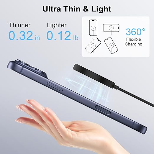 for MagSafe Charger Magnetic Wireless Charger Pad for iPhone 17 16 15 14 13 12 Series & Airpods 4 3 2 Pro 2, Fast Charging Station for Google Pixel 10 Series Pixelsnap Charger with Dual USB-C/A Ports