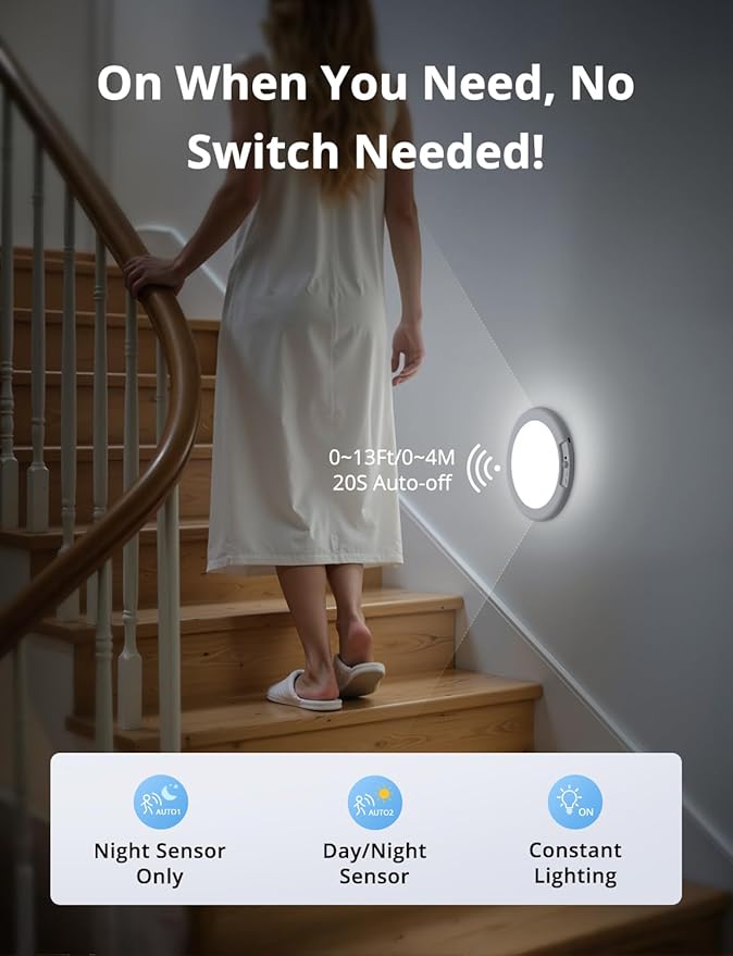 Combuh Battery Operated Shower Light Waterproof Inside, Rechargeable Motion Sensor Ceiling Lights Battery Powered with Remote, No Wiring Magnetic Cordless LED Overhead Lighting for Closet Hallway