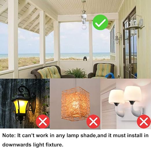 PIR Motion Sensor Light Socket,E26/E27 Smart Lamp Bulb Holder Adapter Auto On/Off Light Control Suitable for Garage Basement Porch Storage Room Indoor Use Only