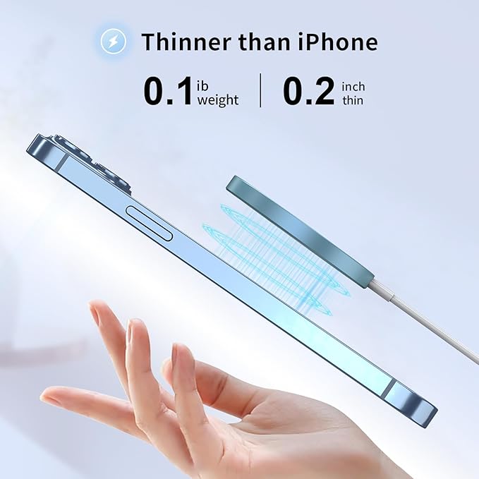 for MagSafe Charger, Magnetic Wireless Charging Pad for iPhone 17/17 Pro/17 Pro Max/Air/16 15 14 13 12 Pro Max Plus mini & AirPods 2 3 Pro, Strong Magnet, Aluminum Alloy, USB-C/A Ports(Blue)